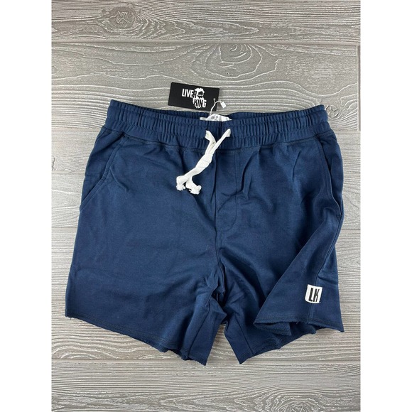 Liver King Men's Cotton Poly Elastic Waist Fleece Sweat Shorts Small Blue New - Picture 1 of 8